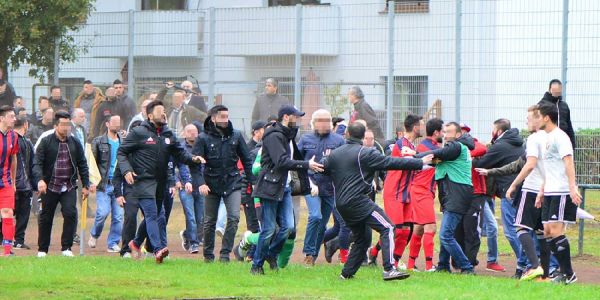 Fußball: Tumulte und Spielabbruch nach Hundebiss