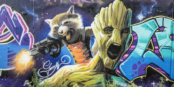 Rocket und Groot: Aus der Galaxis auf die Flutschutzwand