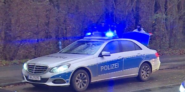 Maskierte Beamte des MEK kurz nach der Festnahme an einem Peterwagen. Foto: MüGü Nach Schüssen am Dammtorbahnhof: Festnahme in Heimfeld