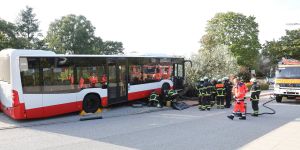 HVV-Bus kracht gegen Baum: Drei Verletzte in Neugraben (Video)
