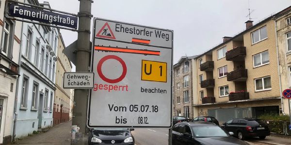 Ehestorfer Weg bleibt noch einen ganzen Monat länger gesperrt