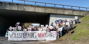 Moorburg: Protest gegen die geplante Vollsperrung 