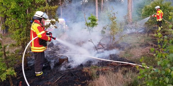 Doppelter Einsatz für die Feuerwehr: Flächenbrand in Horst