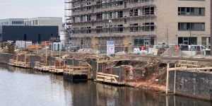 Binnenhafen: Bevor der Park kommt werden 340 Meter Kaimauer saniert