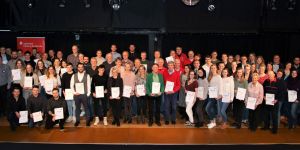 Premiere bei der Sportlerehrung: Ein Tänzchen mit dem Moderator