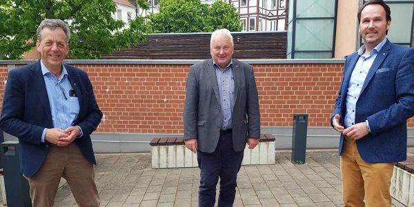 Helmut Dammann-Tamke, Heiner Schönecke und André Bock unterstützen die Idee des S-Bahnrings. Foto: pr Niedersächsisches CDU-Trio unterstützt S-Bahnring für Hamburgs Süden