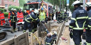 Lange, aber glückliche Rettung eines eingeklemmten Bauarbeiters