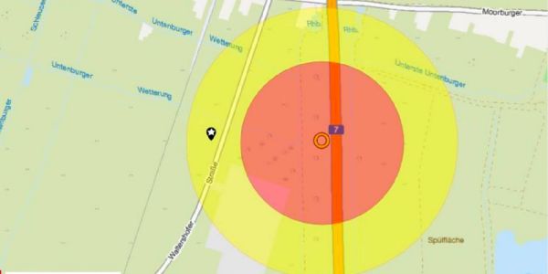 Fliegerbombe aus dem Zweiten Weltkrieg an der A7 bei Moorburg entschärft