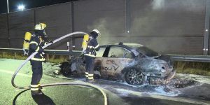Technischer Defekt: Taxi brannte auf der Wilhelmsburger Reichsstraße