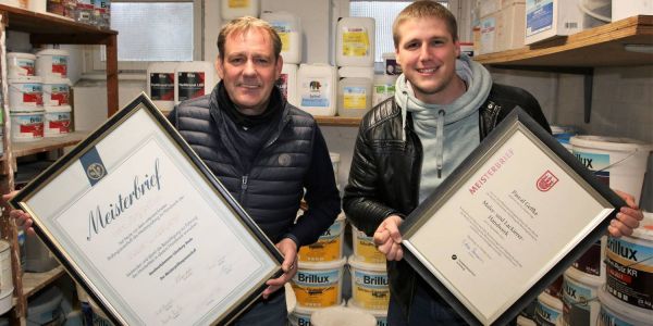 Wie der Vater so der Sohn: Auch Pascal Geffke ist jetzt Malermeister