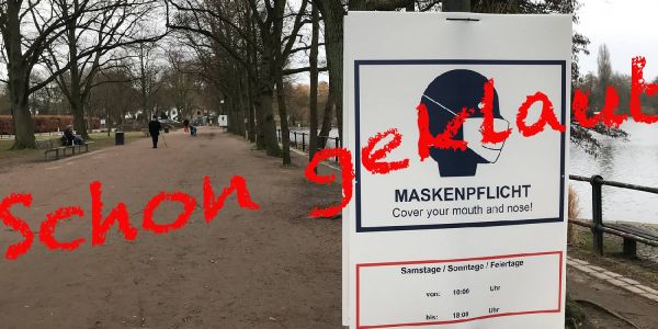 Maskenpflicht gilt am Wochenende auch für die Spazierwege und Joggingstrecken rund um den Außenmühlenteich