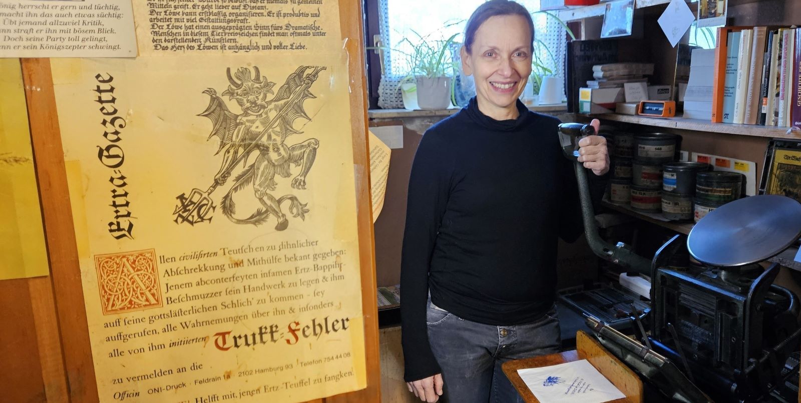 Gundula Niegot möchte die historische Buchdruckerei erhalten. Foto: privat Gundula Niegot möchte die historische Buchdruckerei erhalten. Foto: privat