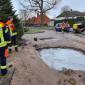Maschen: Straße durch beschädigte Wasserleitung überflutet