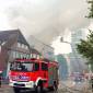Großbrand im Binnenhafen: Dachstuhl am Karnapp in Flammen 