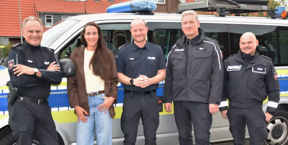 Das neue Führungsteam: Thomas Meyn (v.l.), Janine Mai, Oliver Kues, Holger Guse, Mark Zörner (auf dem Bild fehlt Nina Sommer). Foto: Polizei