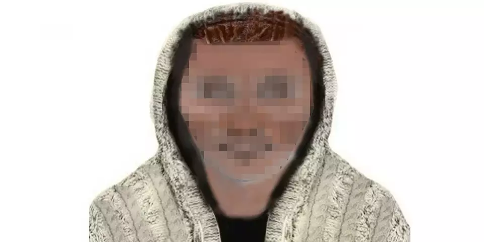 Mit dieser Phantomskizze, die aus rechtlichen Gründen unkenntlich gemacht werden muss, überführte die Polizei den Mann. Foto: Polizei
