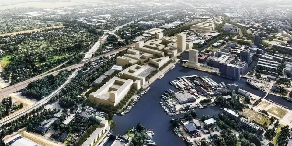 Die Visualisierung des Plans: Foto: Behörde für Stadtenwicklung und Wohnen; Entwurf: Mäckler Architekten