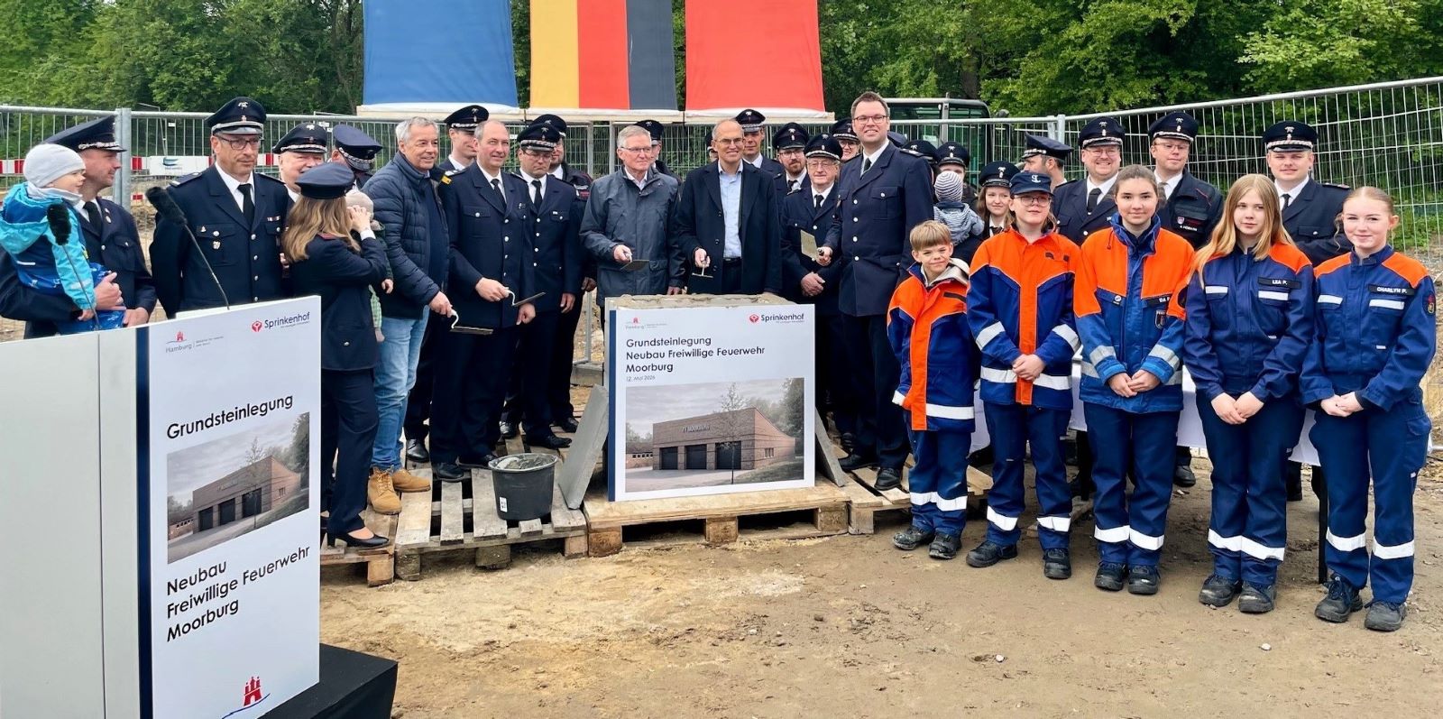 Grundsteinlegung für die neue Feuerwache in Moorburg. Foto: Sprinkenhof