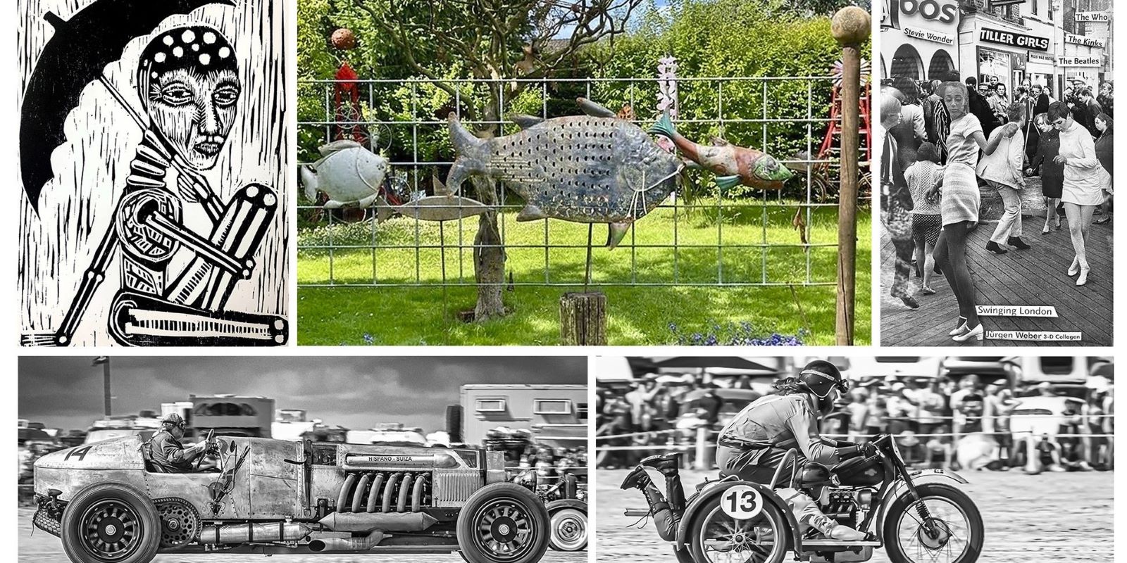 Kunst im Garten: Malerei, Fotografie, Skulptur, Fotocollage, Design und Live-Musik auf 700 Quadratmeter Gartenfläche. Foto: pr