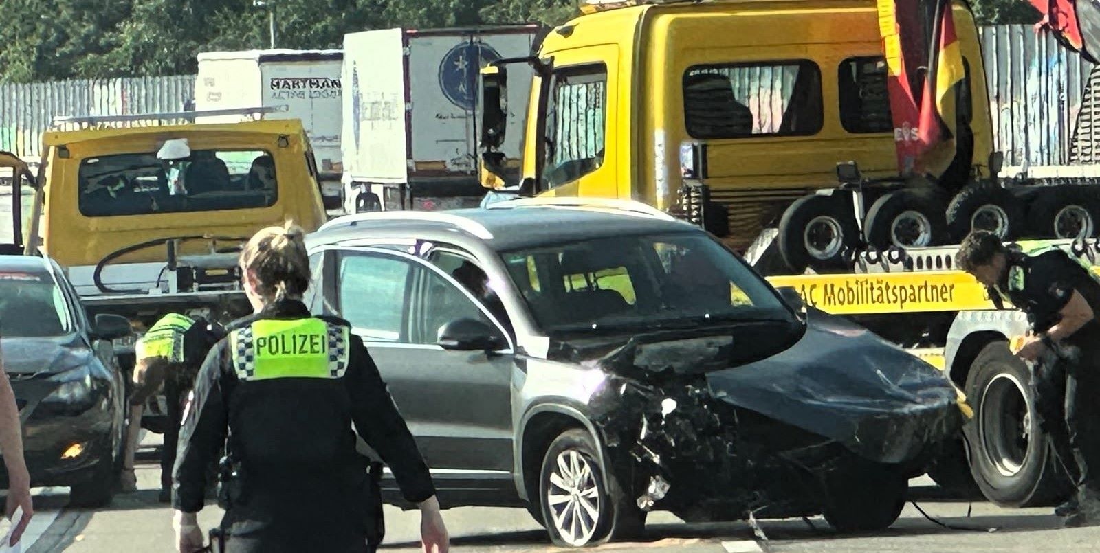 Die Unfallstelle auf der A7. Foto: Lenthe-Medien/Reimer